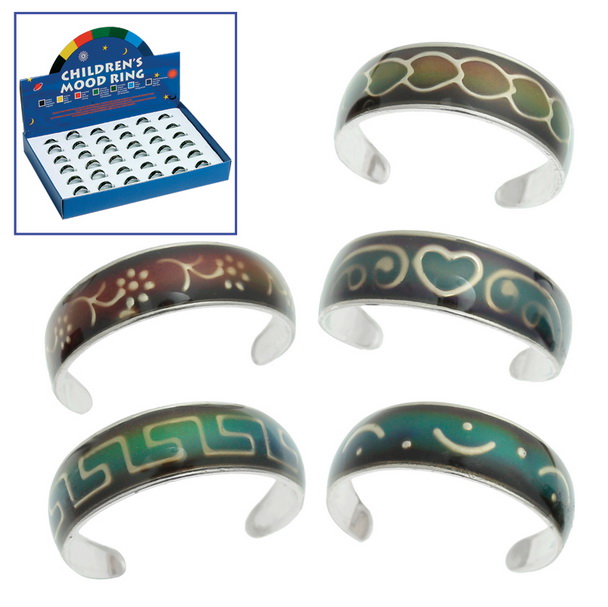 Patterned colour change mood rings