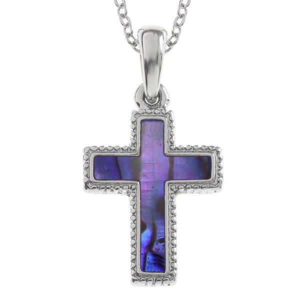 Purple cross necklace