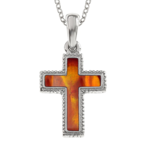 Amber cross necklace