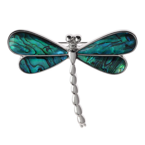 Blue dragonfly brooch