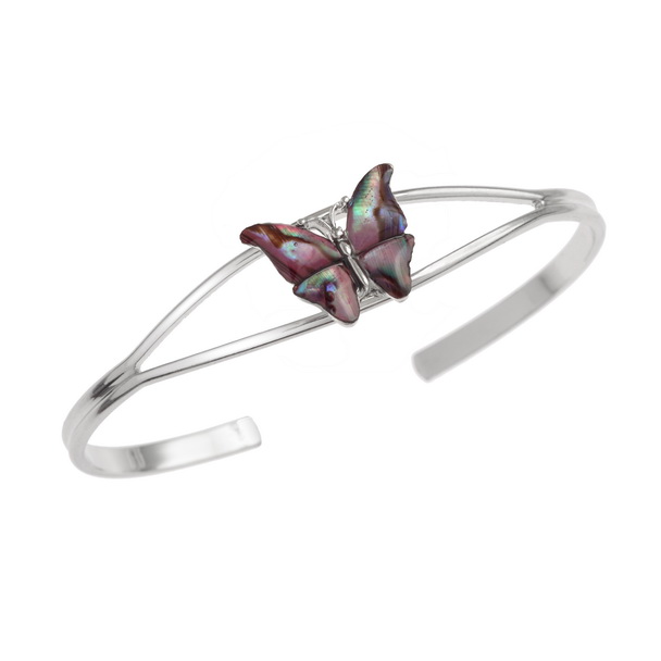 Pink butterfly bangle