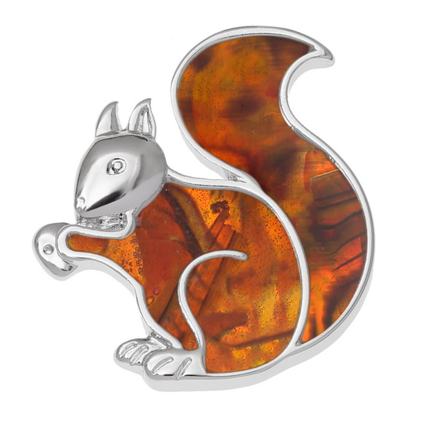 Red squirrel pin badge