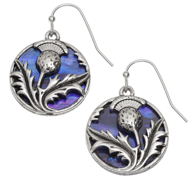 Purple thistle earrings