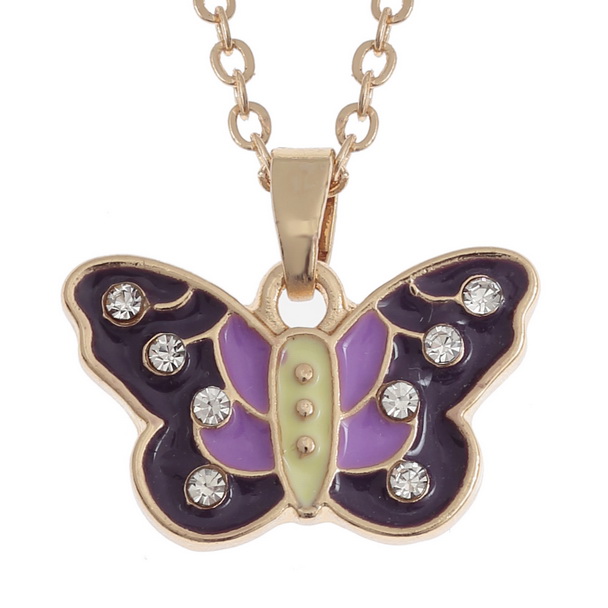 Purple butterfly necklace