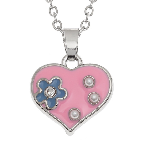 Pink heart necklace