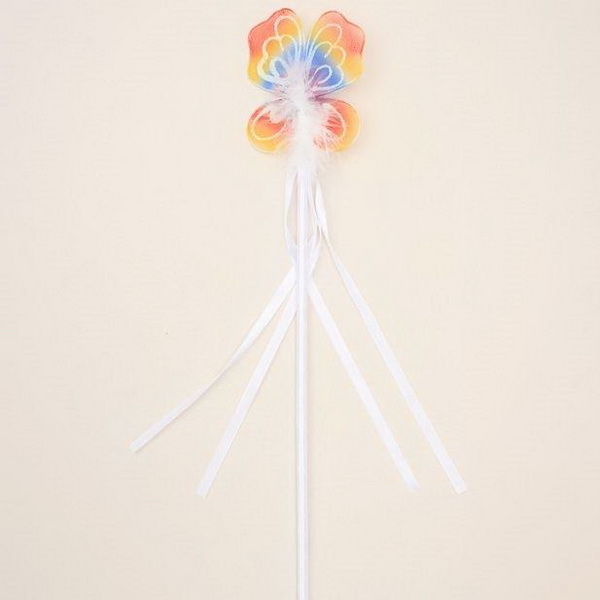 Rainbow butterfly wand