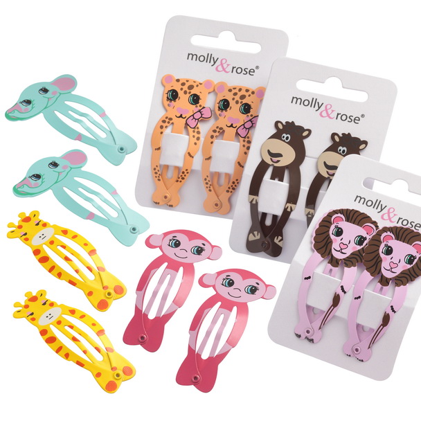 Zoo animal hair clips