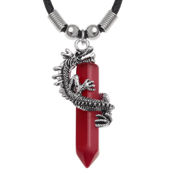 Dragon red agate necklace