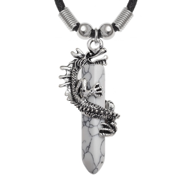 Dragon white stone necklace