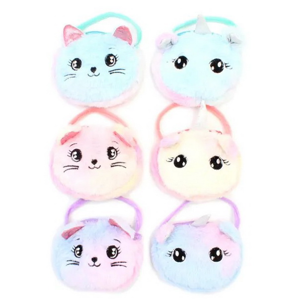 Plush padded cat/unicorn purse