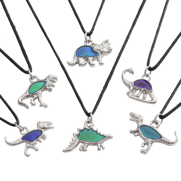 Colour change dinosaur necklace