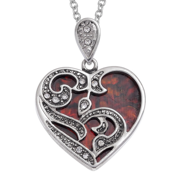 Ornate red heart necklace