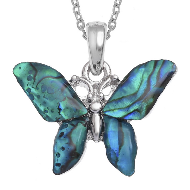 Blue butterfly necklace