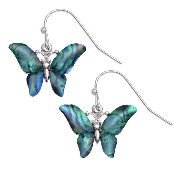 Blue butterfly earrings