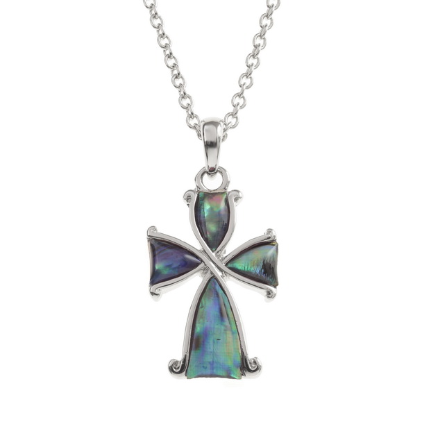 Natural ornate cross necklace