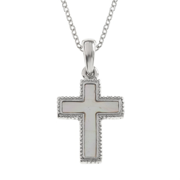 White cross necklace