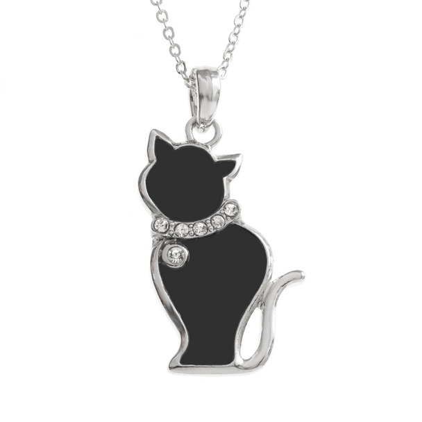 Black cat necklace