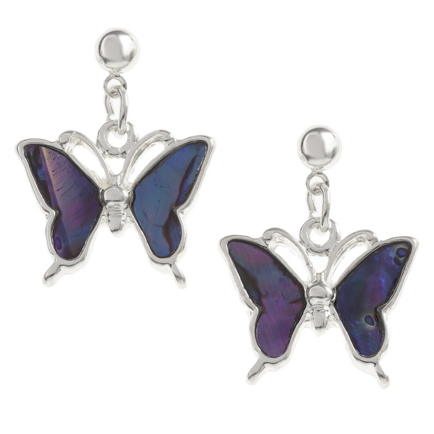 Purple butterfly earrings
