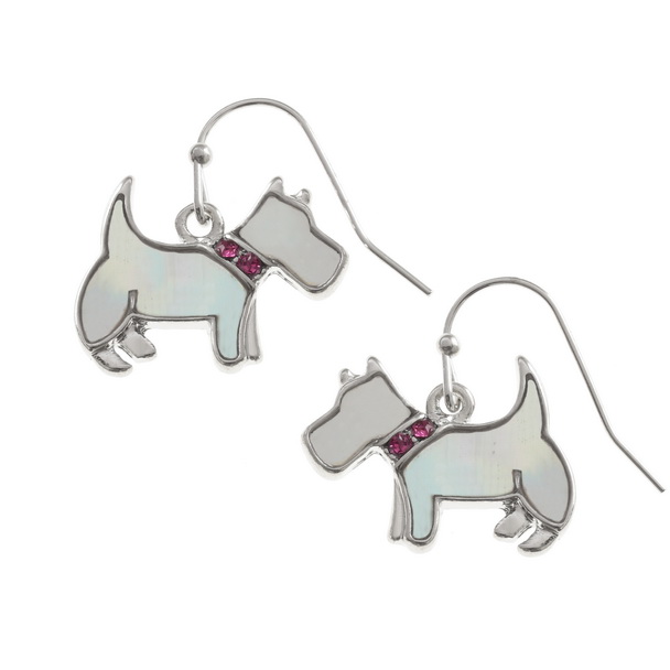 Westie dog earrings