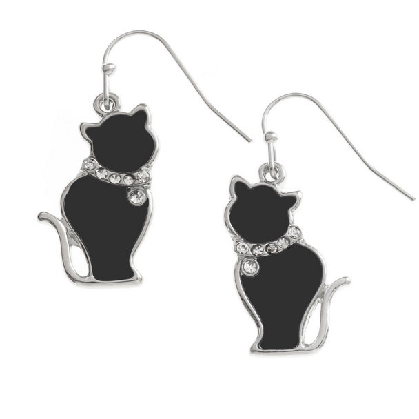 Black cat earrings