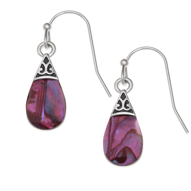 Pink pear drop earrings