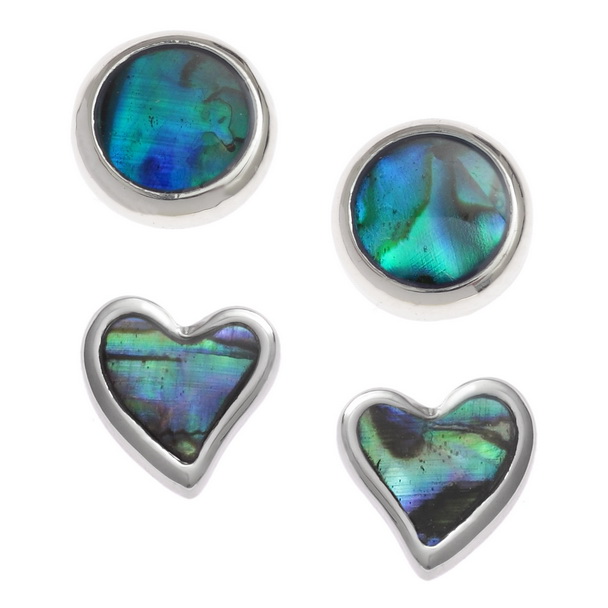Hearts & rounds studs set