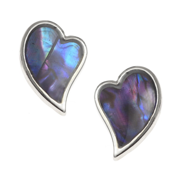 Purple heart earrings