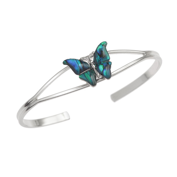 Blue butterfly bangle