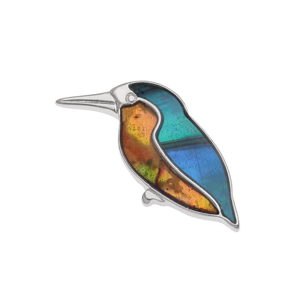 Kingfisher pin badge