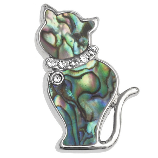 Natural cat pin badge