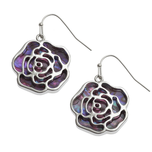 Pink rose earrings