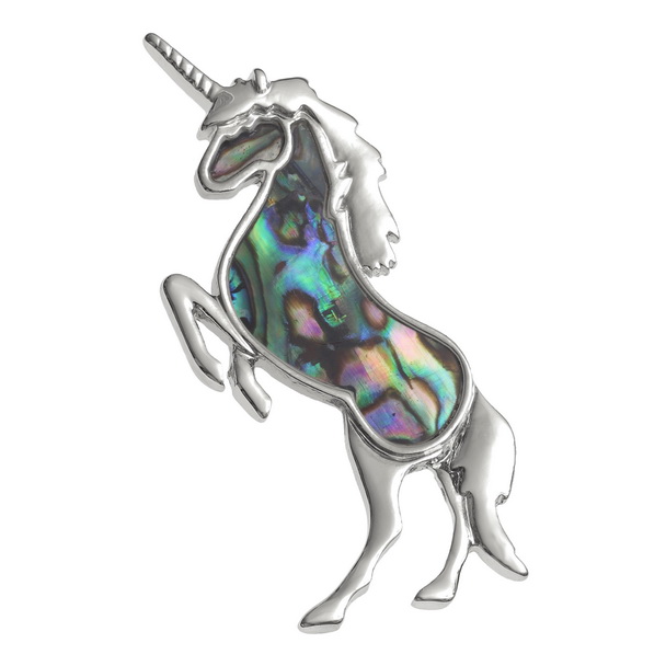 Natural unicorn brooch