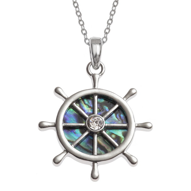 Ship's wheel necklace