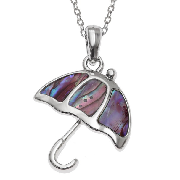Pink umbrella necklace