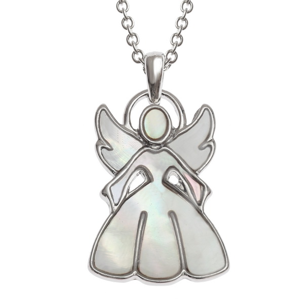 White guardian angel necklace