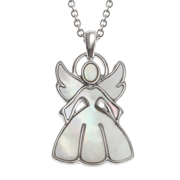 White Christmas angel necklace