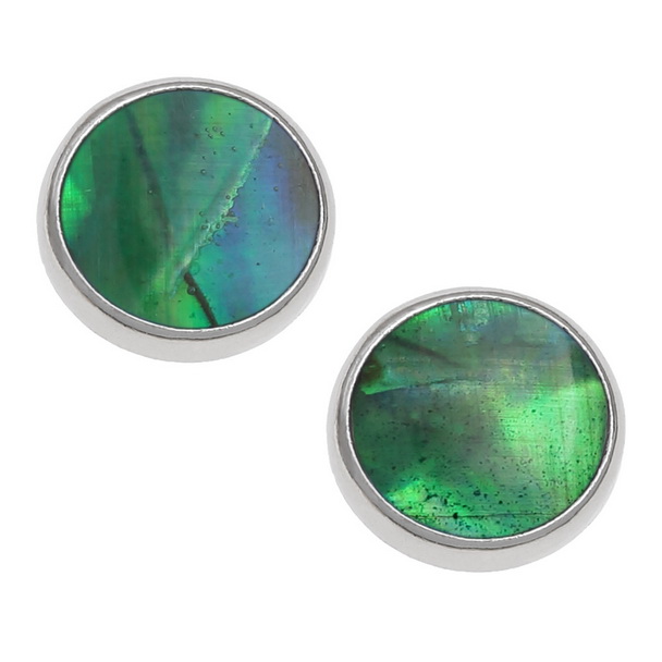 Green round earrings