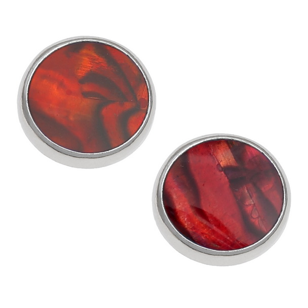 Red round earrings