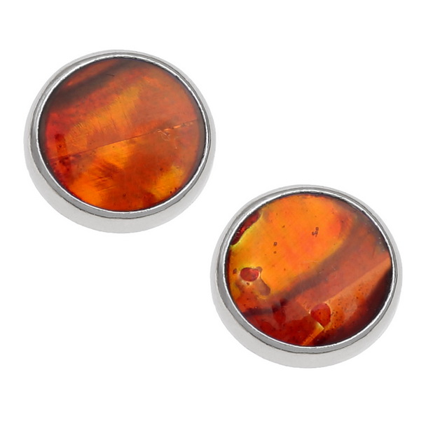 Amber round earrings