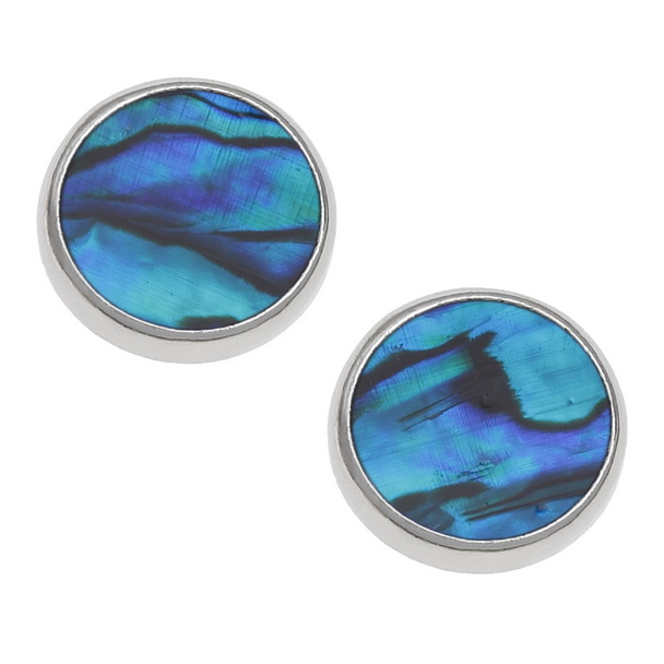 Blue round earrings