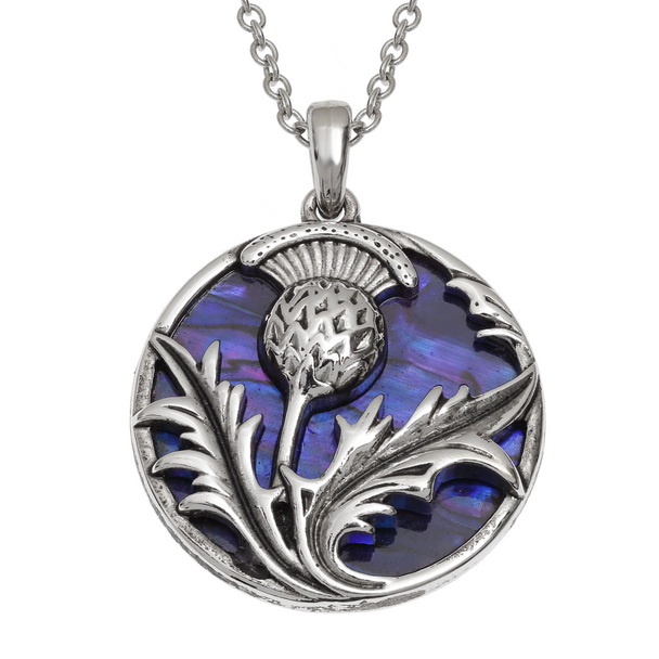 Purple thistle necklace