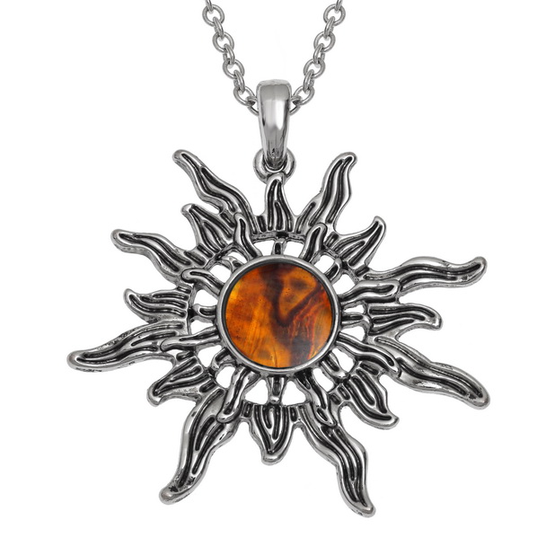 Amber sun necklace