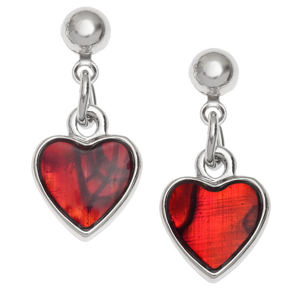 Red heart earrings