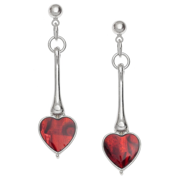 Red heart earrings