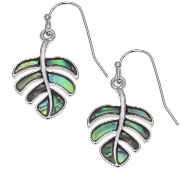 Cheese plant leaf earrings