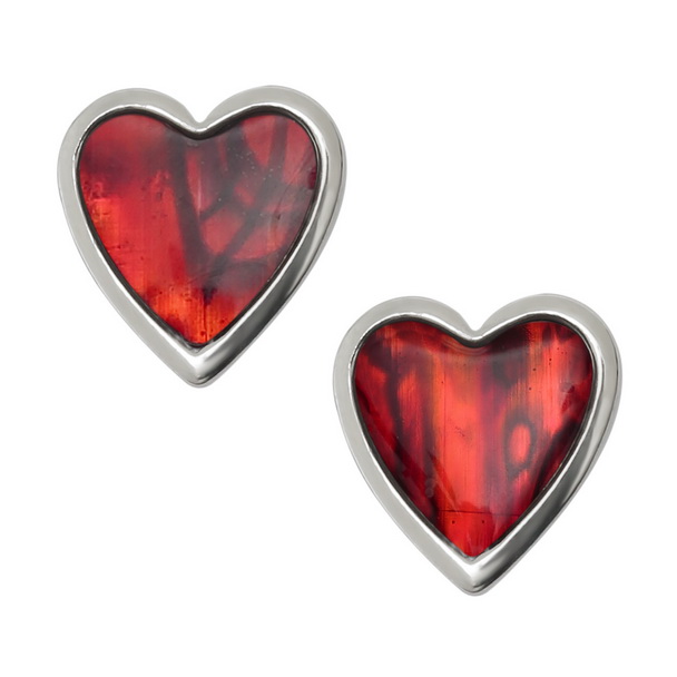 Red heart earrings