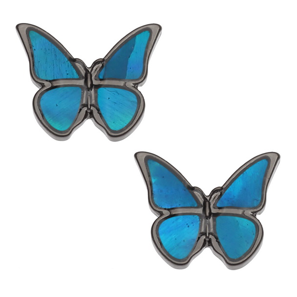 Blue morpho butterfly earrings