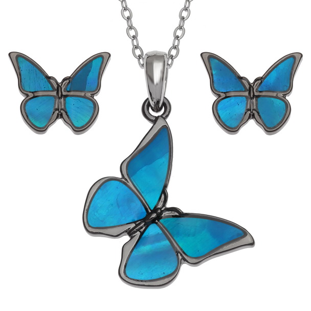 Blue morpho butterfly set
