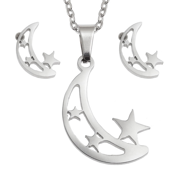 Crescent moon & stars set