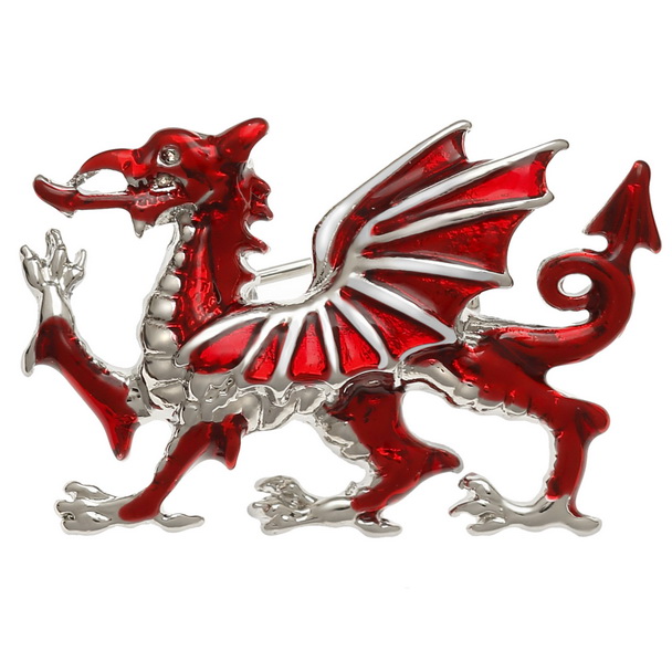 Welsh dragon/Y Ddraig Goch brooch